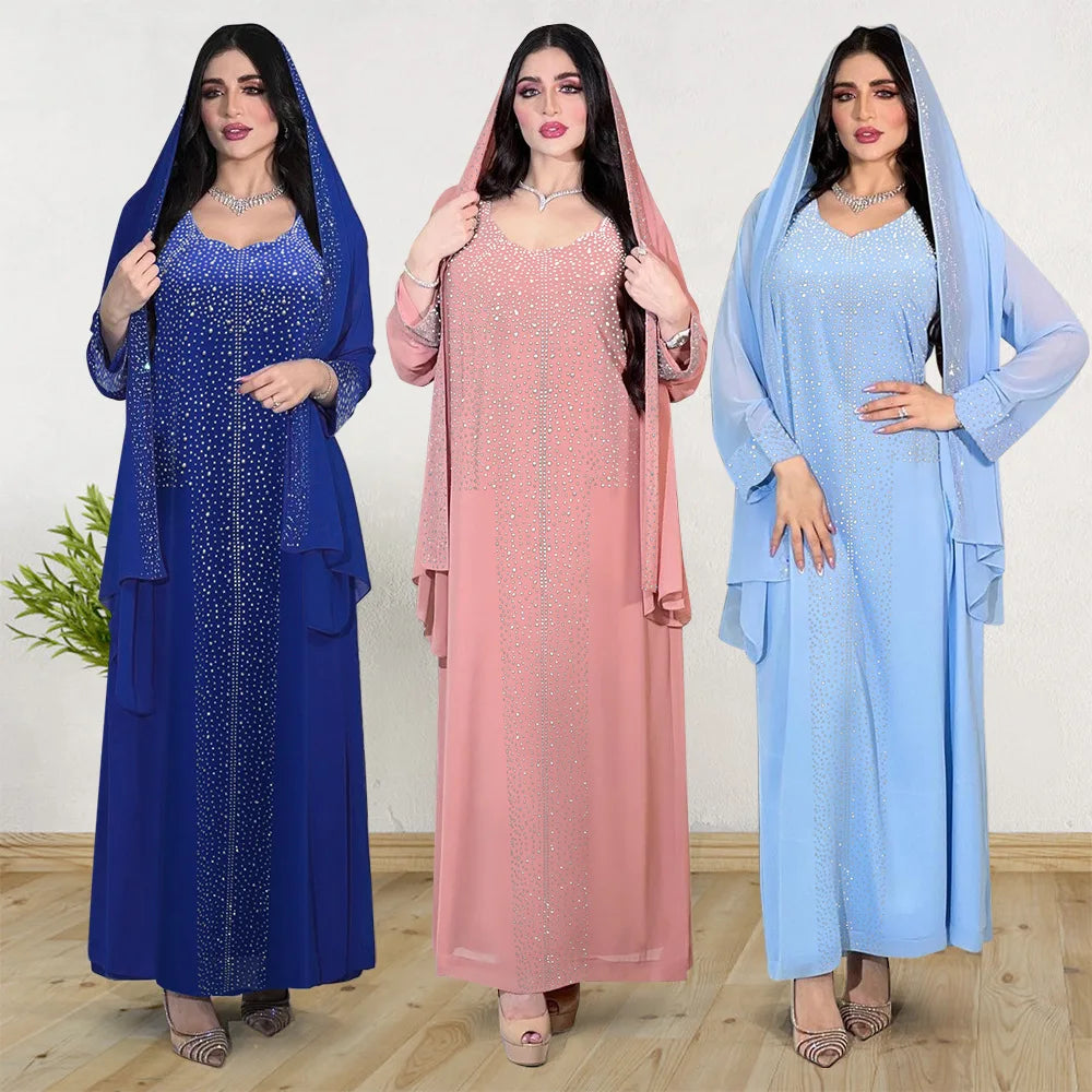 Eid Abaya Dubai Kaftan Moroccan Turkey Abayas for Women European Islam Clothing Djellaba Femme