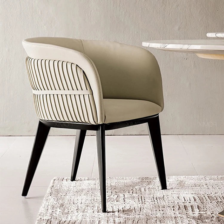Modern Luxury Armrest Dining Chair Designer Leather Dining Chair