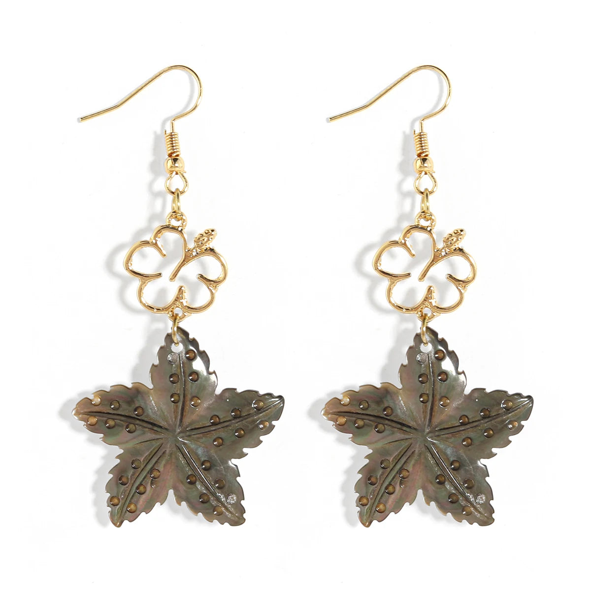 2026 Fashion Starfish Mother of Pearl Hawaiian Fancy Earrings Jewelry for Women