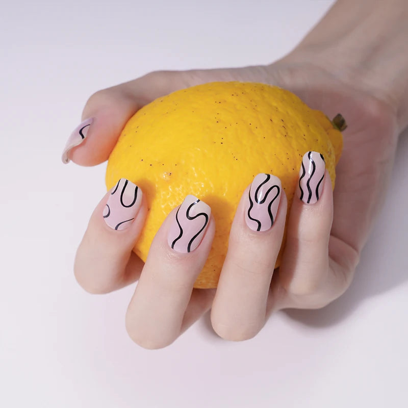 2026 Fashionable Wholesale Nail Wraps Custom Wave Designs Nail Art Designs Sticker