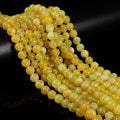 Newest Unique Yellow Fire Agate Bracelet Beads 6mm 8mm 10mm Smooth Round Necklace Beads for Jewelry Making