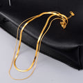 Factory Snake Bone Chain Necklace Adjustable Gold Plated Stainless Steel Double Layered Chain Necklace for Women Men Jewelry