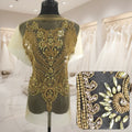 W015 New Arrival Wholesale  Rhinestone Bodice Applique Crystal Applique Crystal Bodice Applique for Wedding Dress