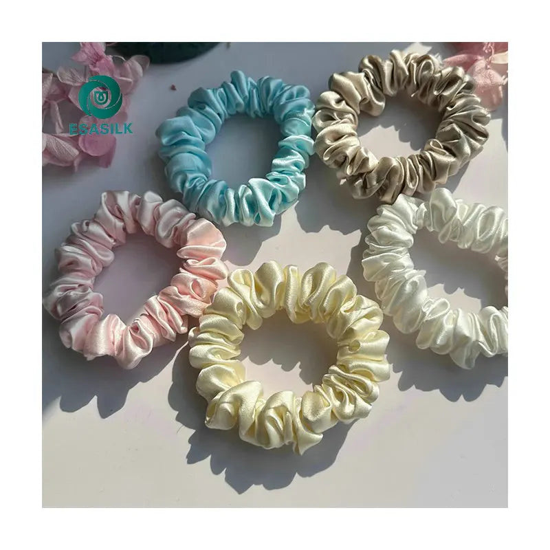Wholesale 100% Pure Silk Hair Scrunchies Satin Scrunch Satin Hair Ties for Beauty
