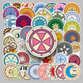 50PCS Custom Vinyl Self-adhesive Magic Circle Stickers for Flat Video Cases & Toys
