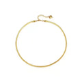 Stainless Steel Flat Snake Chain Necklace in Gold and Silver for Wedding Hip-hop Jewelry with Zircon for Women and Men