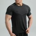 Men Fitness Clothing 88% Polyester 12% Elastane Gym Wear Shirts Men Running Top