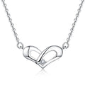 YILUN Stylish Women's 925 Sterling Silver Heart-Shaped Pendant Necklace Cubic Zirconia Durable Heart Necklace Daily Wear Gift