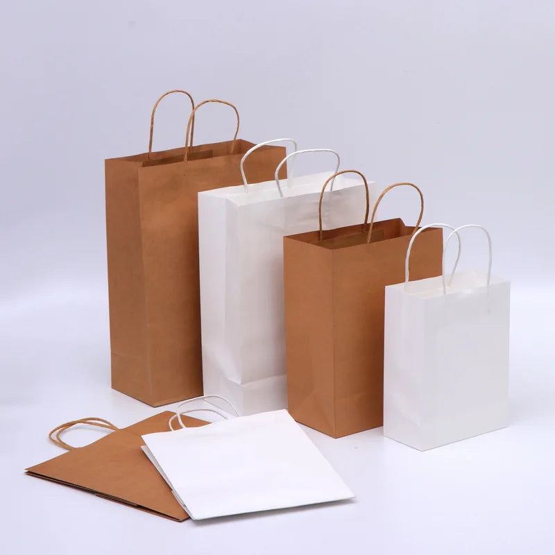 OLAI Eco-friendly Kraft Paper Shopping Bag Custom Logo Printed Shopping Package Bag