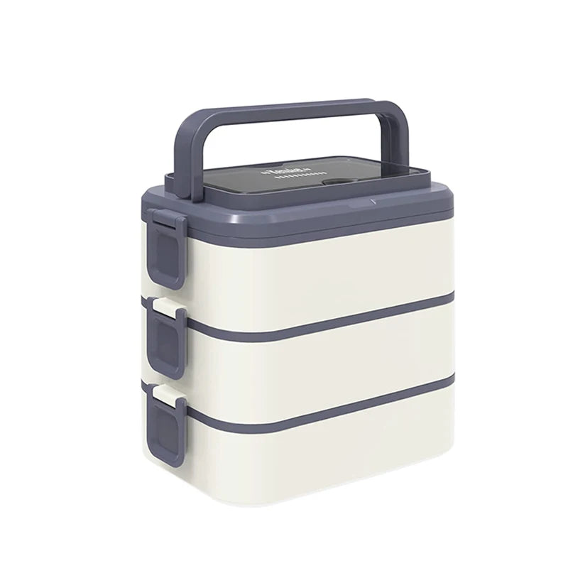 Portable Stainless Steel All-In-One Bento Box Microwave Heatable Stackable Lunch Container for Kids for School Picnic