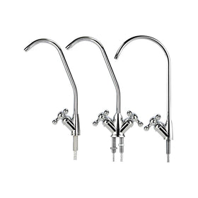 1/4 Inch Connect Chrome Gooseneck Manual RO Water Filter Faucet for Outdoor Use Lead Free