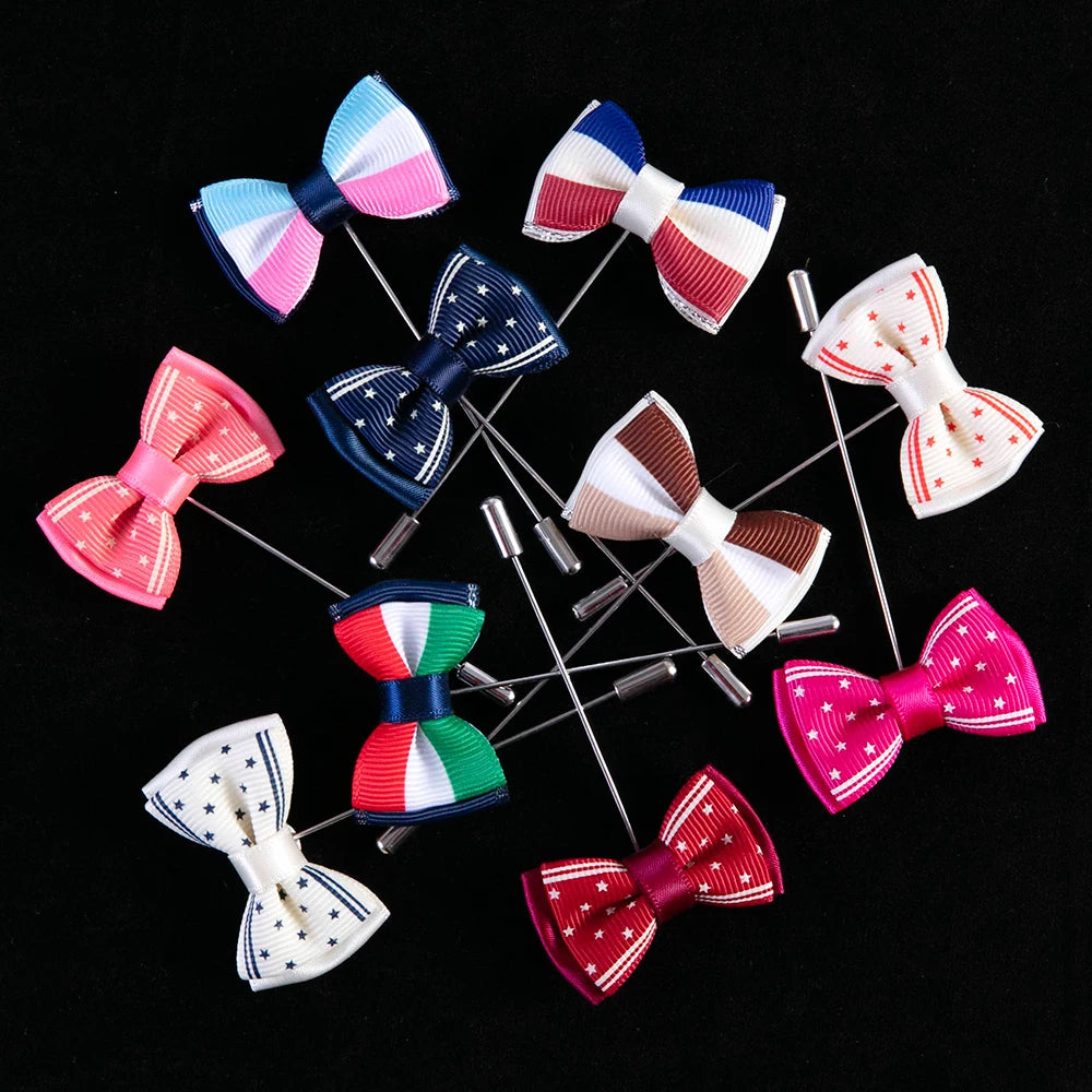 Corsage Men Boutonniere Lapel Pin Bow Tie Bridal Bridesmaid Party Fabric Corsages Groom Prom Wedding Meeting Flower Brooch