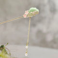 Chinese Style Retro Xiangyun Lucky Imitation Jade Hairpin Chopsticks Metal Hair Sticks Pan Hair Hairpin Headwear Hair Clip