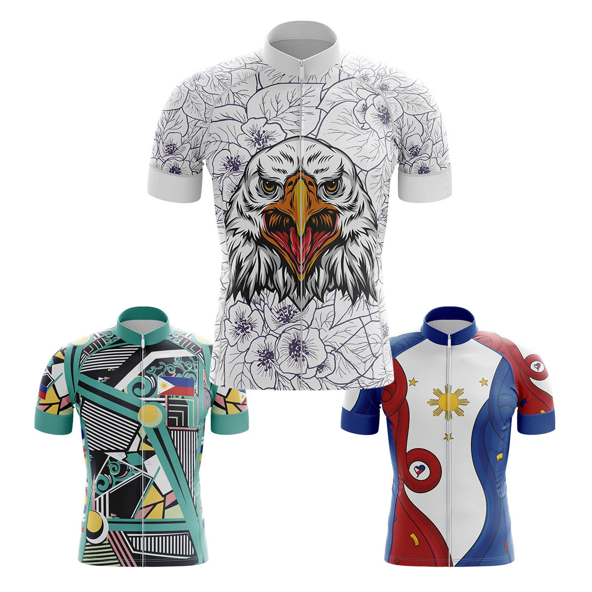 HIRBGOD Mens Reflective Cycling Jersey Philippines Series Cyclist Jersey Road Bike Cycling Jersey