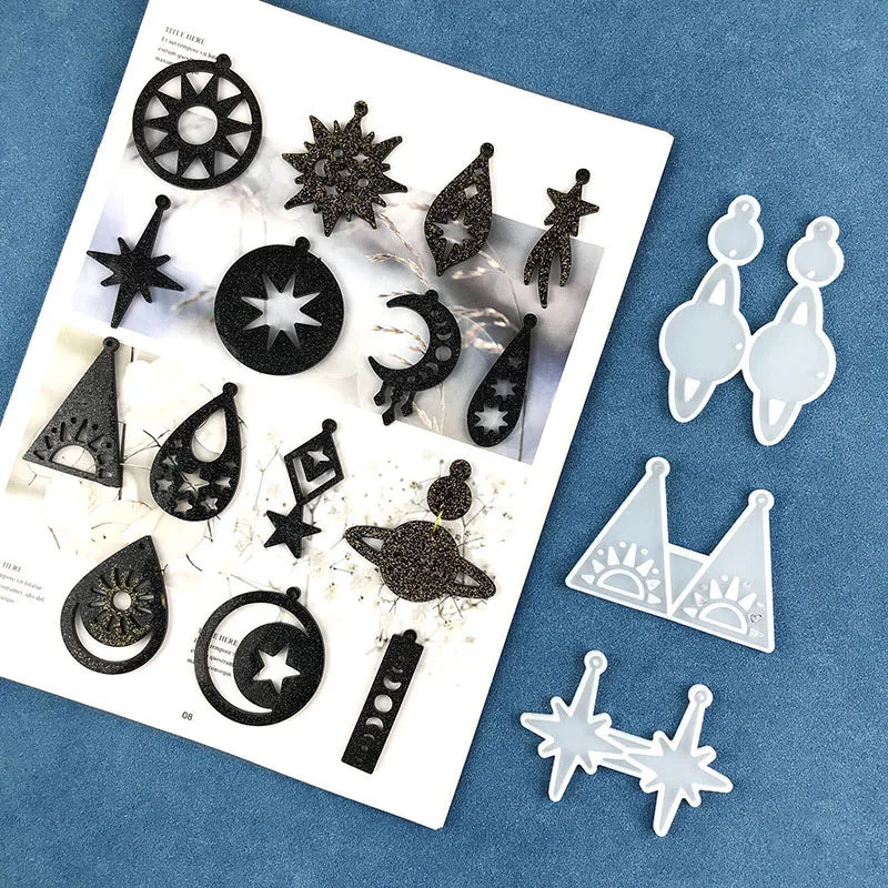 Early Riser DIY Astro Element Earring Pendant Silicone Moulds for Making Earring Ornaments Resin Crafts Mold Wedding Decoration