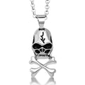 Retro Punk Titanium Steel Skull Head Pendant Men and Women's Trendy Retro Punk Jewelry Necklace Fine Pendants & Charms