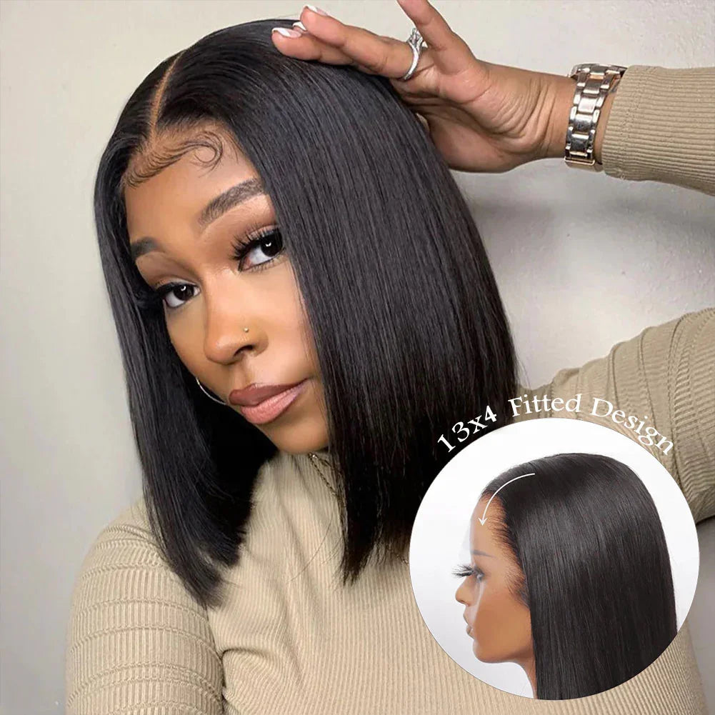 Cheap Short Bob Transparent Hd Lace Human Hair Wig Brazilian Hair Wig 4x4 13x4 Straight Lace Front Bob Wigs for Black Women