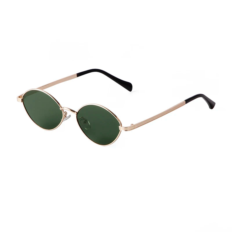 ADE WU STY9195 Small Oval Metal Sunglasses Women Retro Steampunk Sun Glasses for Men