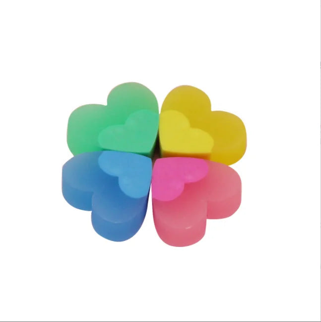 Soododo Transparent School PVC Rubber Eraser Heart Shaped Eraser for Pencil Decoration Fun Kids Erasers