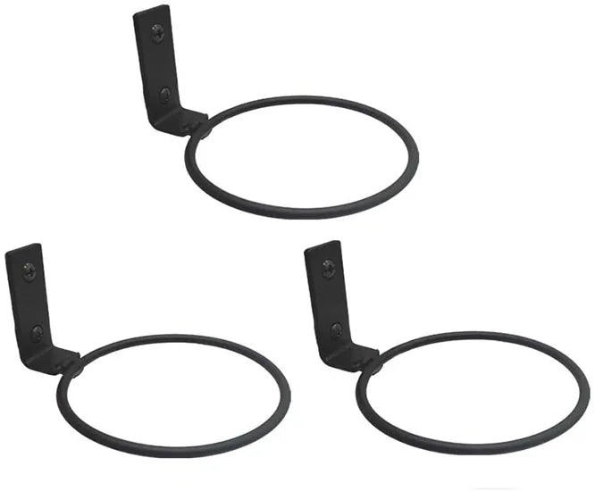 4in Hanging Balcony Deck Railing Foor Indoor Plants Black Durable Steel Flower Bracket Ring Wall Mounted Pot Ring Planter Holder