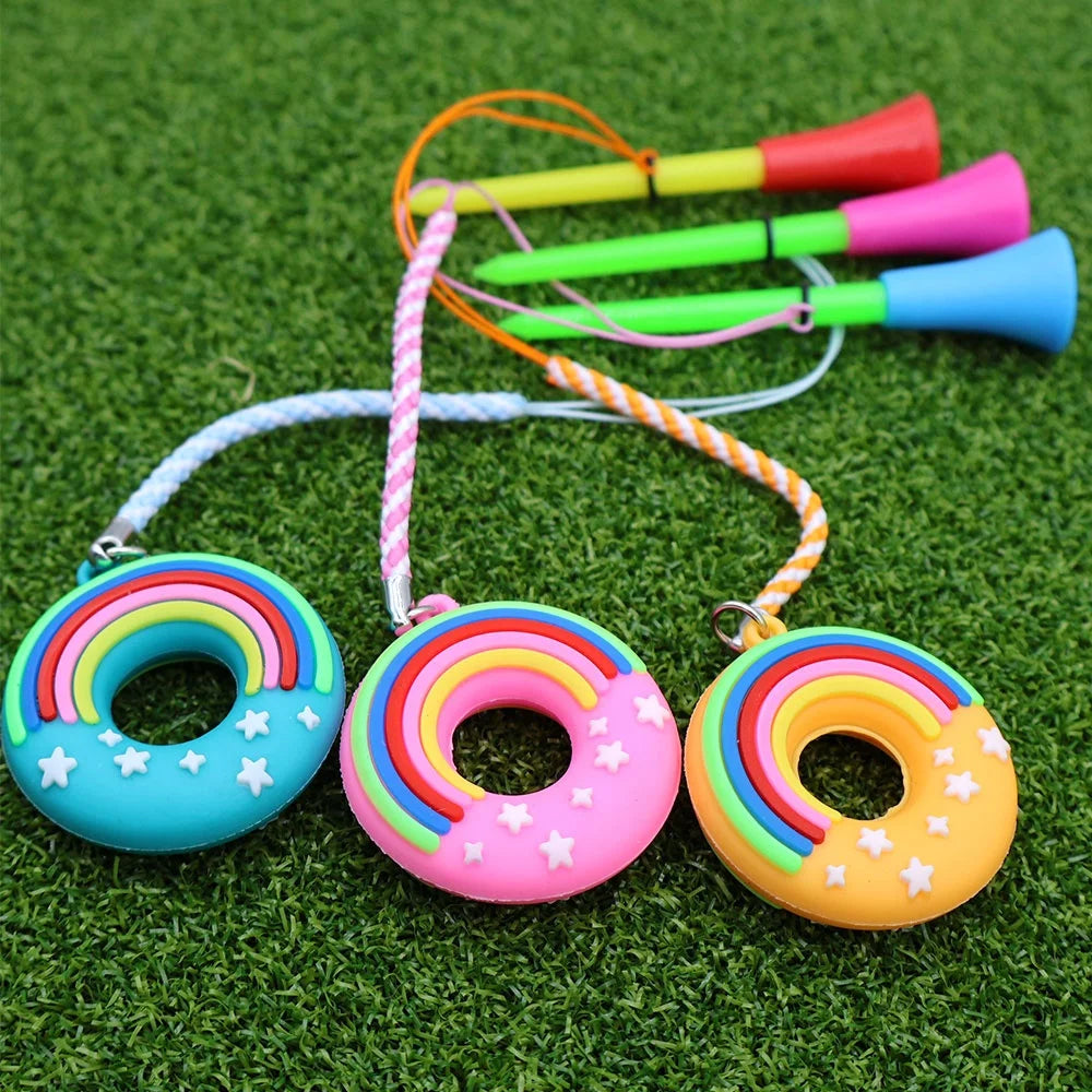 Wholesale 83MM Cute Rubber Doll Golf Tees Set Anti-Lost String with Funny Rubber Golf Tees /Golf Gift for Women