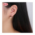 Bisuterias Stylish 18K Gold Plated Brass Hoop Earrings With Cubic Zirconia for Women Earings Jewelry Women