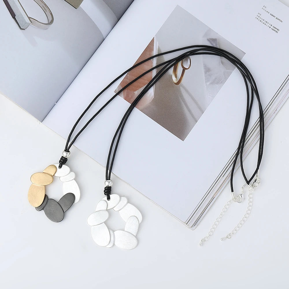TongLing Nickel Free Geometric Fashion Jewelry Necklace Pearl Zinc Alloy Chunky Necklace for Wholesale