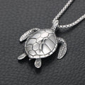 Vintage Punk Style 316L Stainless Steel Mens Jewelry Tortoise Pendant Custom Personality Animal Sea Turtle Pendant Necklace