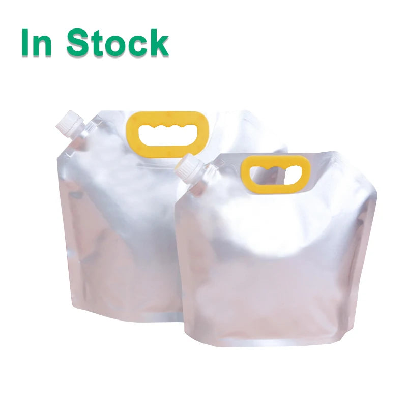 Silver Aluminum Foil Stand up Outdoor Portable Folding Beverage Carrier Tank Liquid Water Collapsible Container Bag