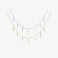 FUAMAY 18K Gold Dipped Lightning Bolt Charm Necklace Sterling Silver Multi Lightning Bolt Necklace Lightening Bolt Necklace