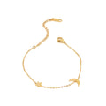 Fenny 18K PVD Plated Waterproof&Tarnish Free Cute Dainty Moon Star Bracelet for Women Stainless Steel Jewelry Wholesale