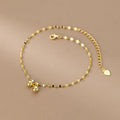 Fashion Fine Jewelry 925 Sterling Silver Minimalist Lip Shape Chain Double Round Beads Bells Balls Gold Plated Anklets Women