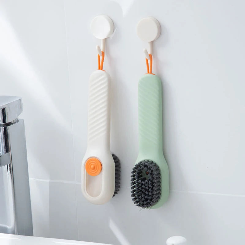 Wholesale ABS Shoes Brush Automatic Liquid Soap Dispenser Multifunction Long Handle Soft Hair Laundry Cleaning Brushes