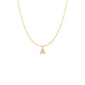 18K Gold Plated Dainty Snake Chain Cubic Zirconia Initial Letter Stainless Steel Necklace 45cm