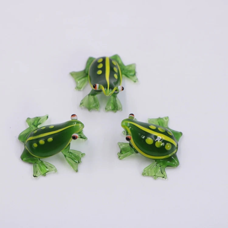 Wholesale Tabletop Mini Size Cute Miniature Small Murano Glass Animal Little Frogs Toy Figurine Diy Art Decoration