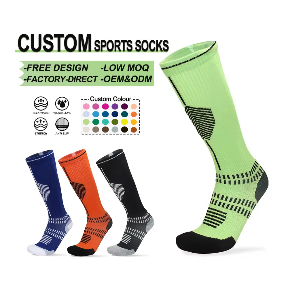 Custom Designed OEM Best Quality Soccer Socks Custom Logo Colors Football Sports Socks
