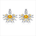 New Fashion Rhinestone Inlaid Zircon Gemstone Paraiba Jewelry Set Necklace Ring Earring Celebrity Jewellery Sets
