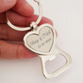 Free Engraved Personalised Wedding Favour Love Heart Keyring Bottle Opener Keychain Personalized Key Chain Key Ring Custom logo