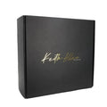 Custom Black Box Gold Foil Logo Corrugated Dress Clothing Lingerie Packaging Luxury Eyelash Cosmetic Shipping Box