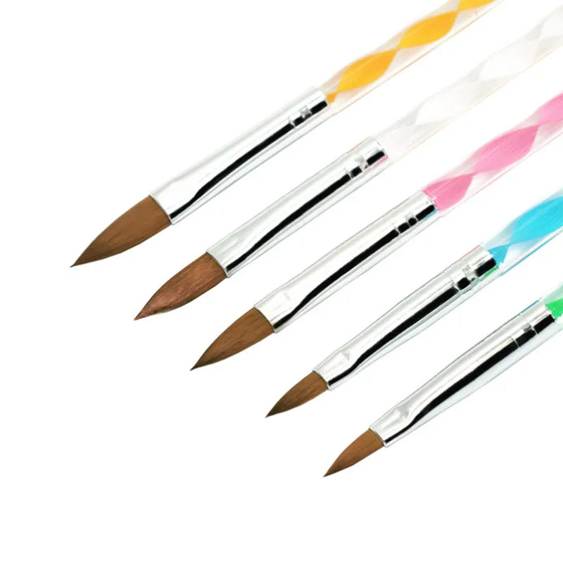 5pcs 2#-4#-6#-8#-10#-12#-14# Nail Art Painting  Drawing Acrylic Nail Brush Set