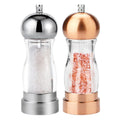 6inch Refillable Plastic Acrylic Spice Mill Manual Adjustable Transparent Salt and Pepper Grinder Set