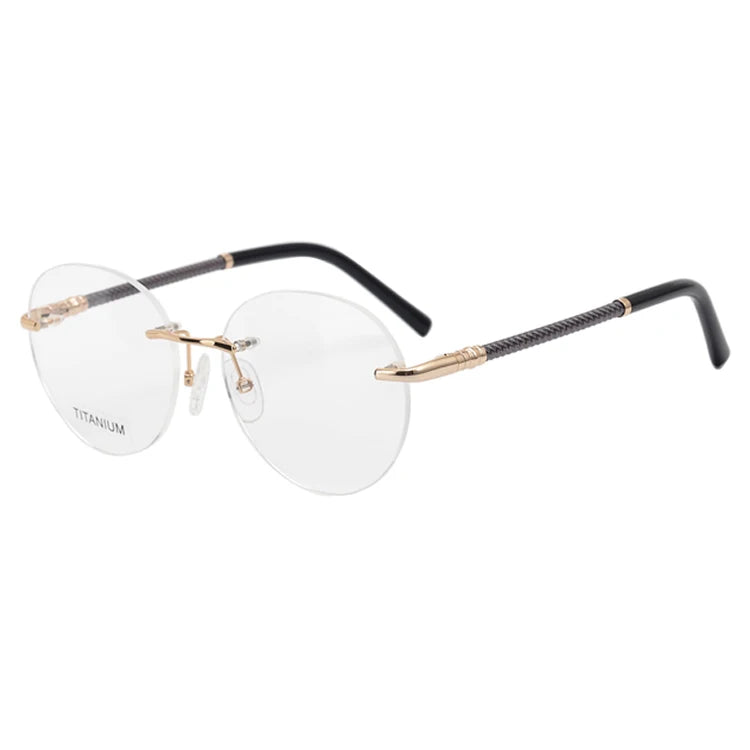 Everflyoptical High Quality Solid Round Rimless Titanium Unisex Glasses Frames