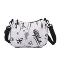 Large Capacity Women's Personalized Candy Pattern Graffiti Canvas Pillow Shape 3L+ Zipper Closure Fashionable Crossbody Handbag