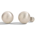 New Heavy Silver Fashion Brushed Ball Stud Earrings 14mm 16mm Earrings for Women Jewelry Custom Wholesale