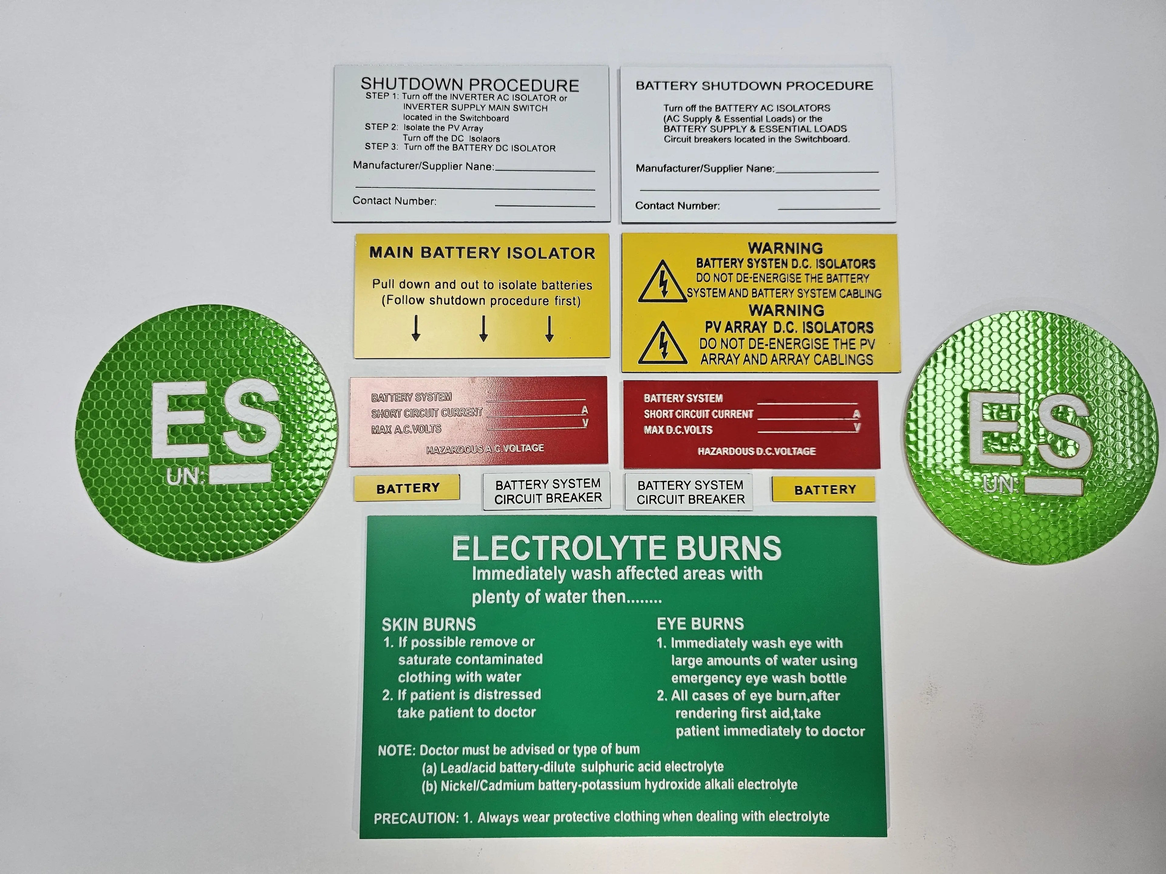 Custom ABS Plastic Warning Sign Label Sticker Tag for Solar Energy System