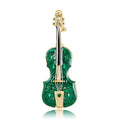 New Stock Fashion Big Green Guitar Enamel Brooch for Wedding Engagement