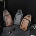 2026 Wholesale Black Fashion PU Leather Designer Trendy Chest Leisure Crossbody Sling Belt Fanny Pack Hip Waist Bag for Men