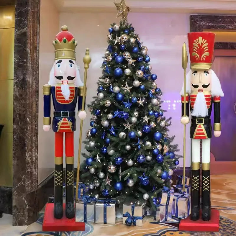 Fiberglass Nutcracker Christmas 6ft 7ft 8ft Statue Giant Resin Nutcracker Soldier Props for Street Outdoor Decoration