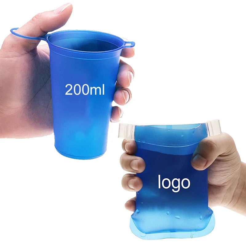 Customized logo Blue Red Grey Yellow TPU Portable Soft Water Cup Environmental protection Cup 150ml 200ml  Speed 170ml Soft Cup