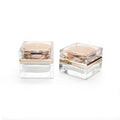 Empty Face Cream Bottle Skincare Packaging Square Luxury Glass Cosmetic Cream Jar